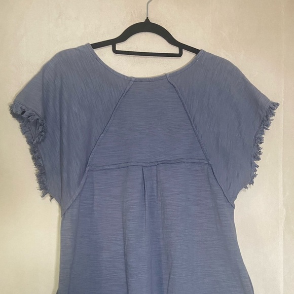 Umgee women's S relaxed fit high low raw hem distressed T shirt dress EUC - Picture 6 of 7